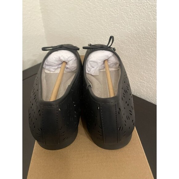 7.5 Black Ballet Shoes Slip on Flats Dress twee coquette whimsygoth glam floral - Picture 3 of 9